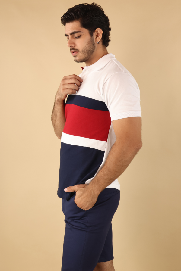 Playera Polo Casual Para Hombre Ajustada Tipo Muscle Fit Con Combinación